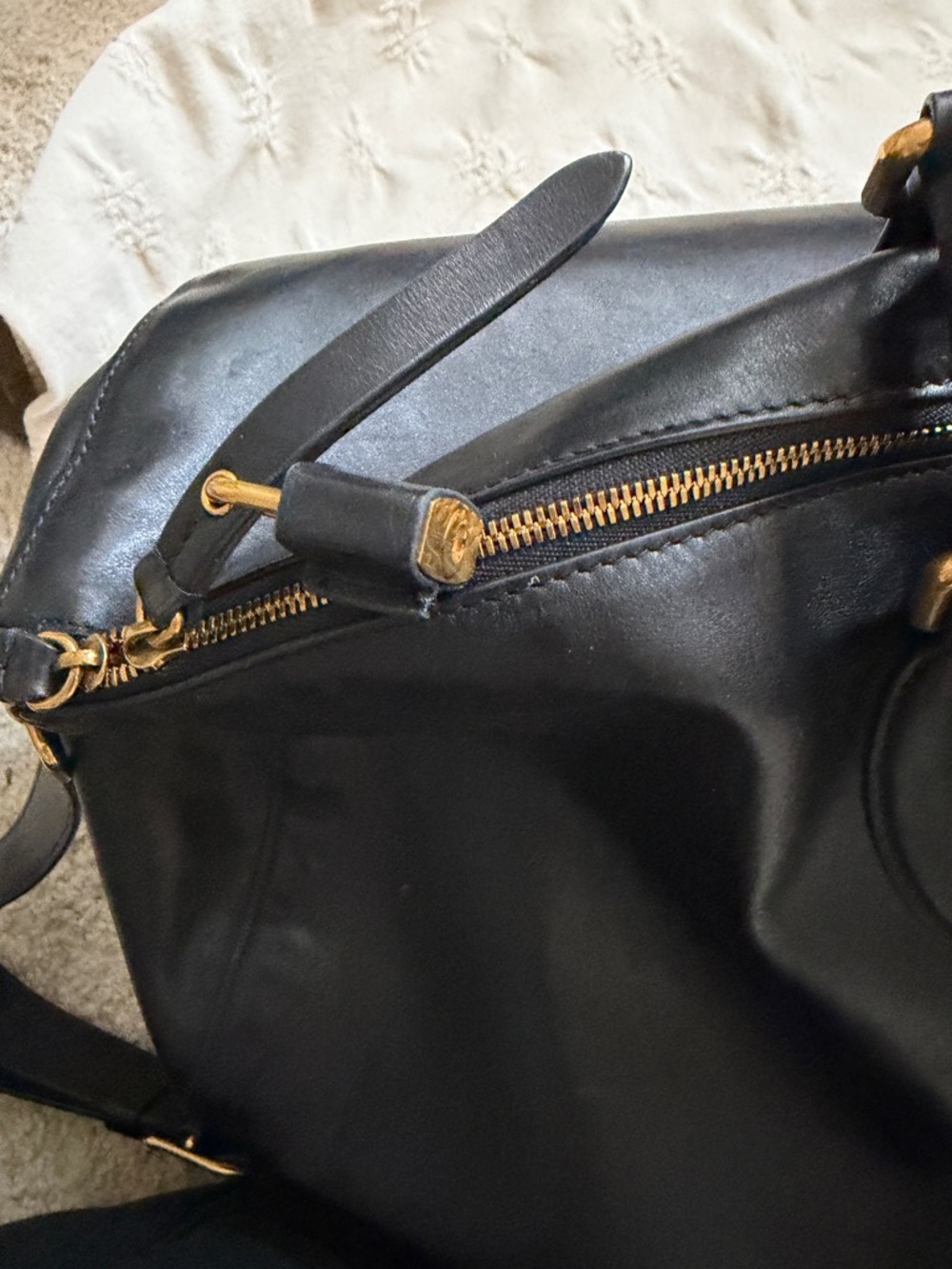 KHAITE Black Leather Duffel with Gold Hardware - Picture 8 of 10